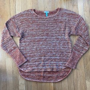 Heathered orange knit sweater